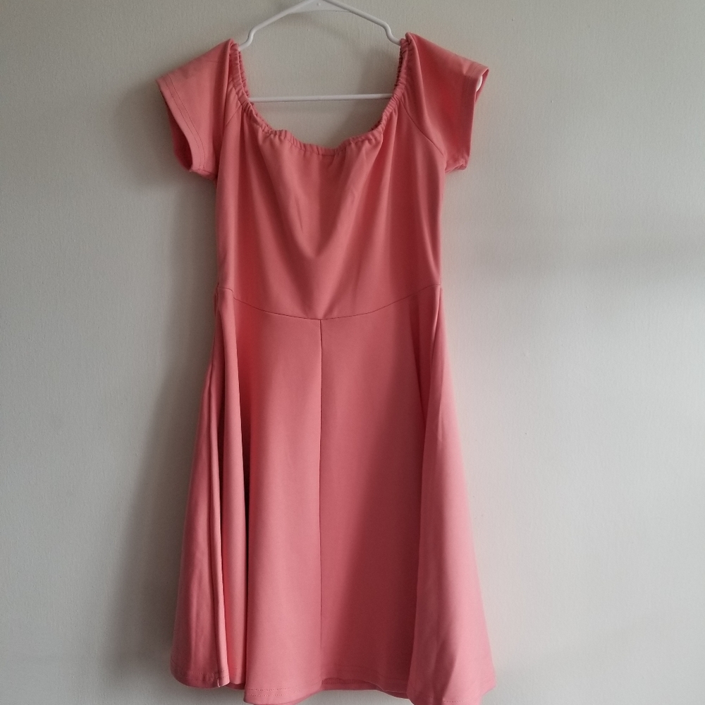 Off the shoulder pink dress